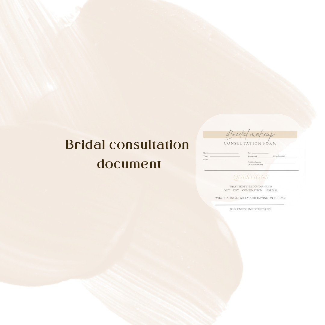 Bridal consultation form editable